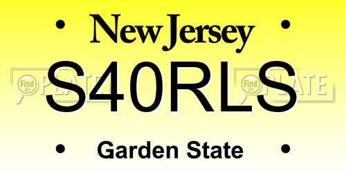 S40RLS New Jersey License Plate