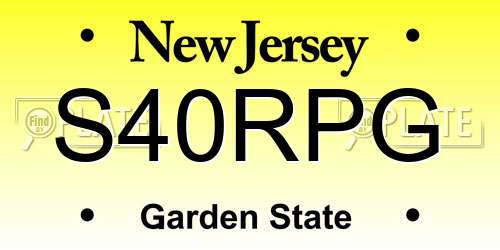 S40RPG New Jersey License Plate