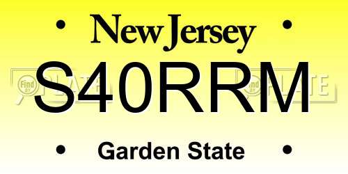 S40RRM New Jersey License Plate