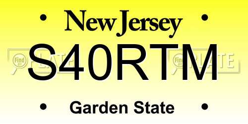S40RTM New Jersey License Plate