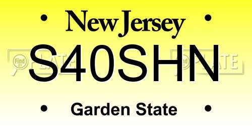 S40SHN New Jersey License Plate