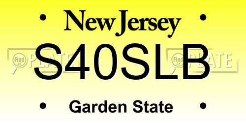S40SLB New Jersey License Plate