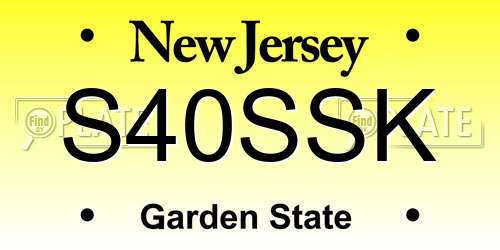 S40SSK New Jersey License Plate