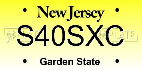 S40SXC New Jersey License Plate