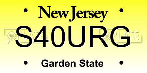 S40URG New Jersey License Plate