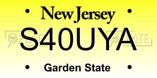 S40UYA New Jersey License Plate