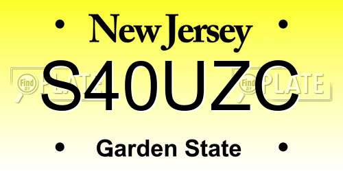 S40UZC New Jersey License Plate