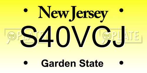 S40VCJ New Jersey License Plate