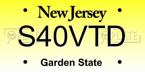 S40VTD New Jersey License Plate