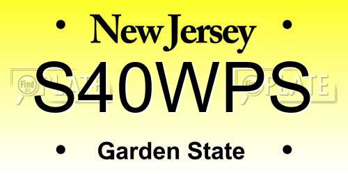 S40WPS New Jersey License Plate