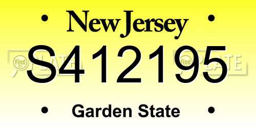 S412195 New Jersey License Plate