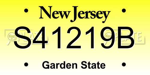 S41219B New Jersey License Plate