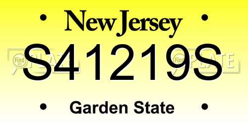 S41219S New Jersey License Plate