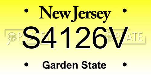 S4126V New Jersey License Plate