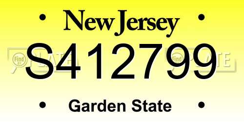 S412799 New Jersey License Plate