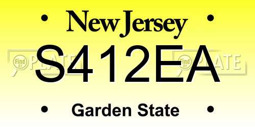 S412EA New Jersey License Plate