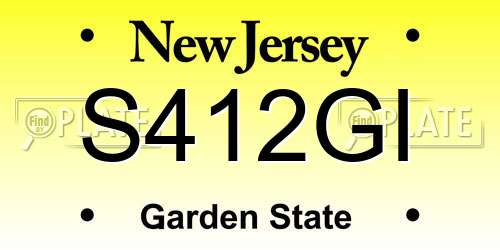 S412GI New Jersey License Plate