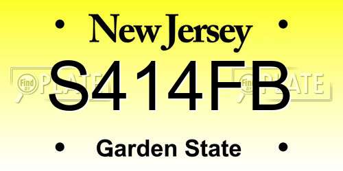 S414FB New Jersey License Plate