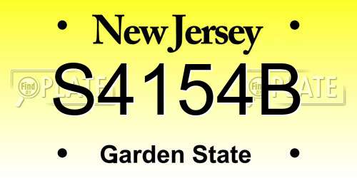 S4154B New Jersey License Plate