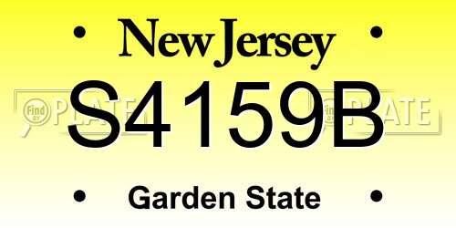 S4159B New Jersey License Plate