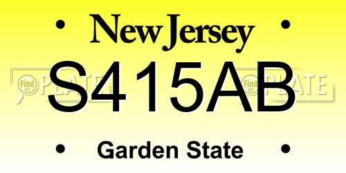 S415AB New Jersey License Plate