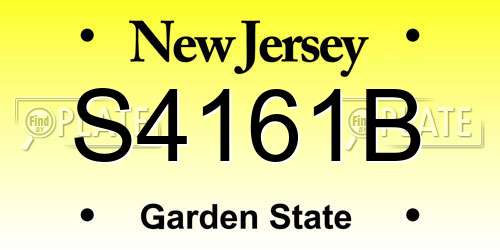 S4161B New Jersey License Plate