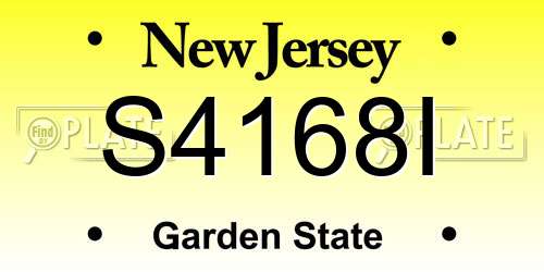 S4168I New Jersey License Plate