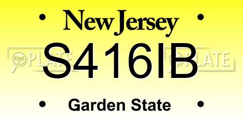 S416IB New Jersey License Plate