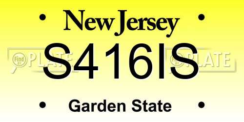 S416IS New Jersey License Plate