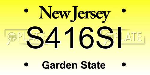 S416SI New Jersey License Plate