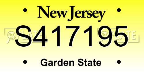 S417195 New Jersey License Plate