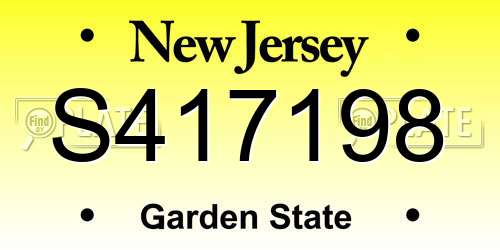 S417198 New Jersey License Plate