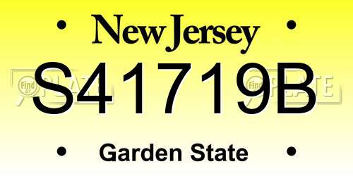 S41719B New Jersey License Plate