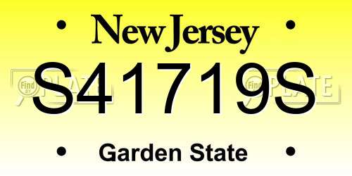 S41719S New Jersey License Plate