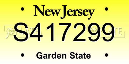 S417299 New Jersey License Plate