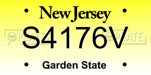 S4176V New Jersey License Plate