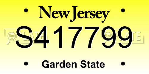 S417799 New Jersey License Plate