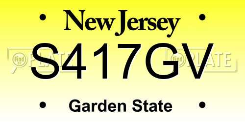 S417GV New Jersey License Plate
