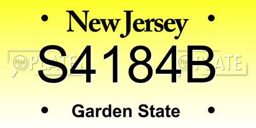 S4184B New Jersey License Plate