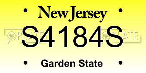 S4184S New Jersey License Plate