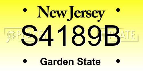 S4189B New Jersey License Plate