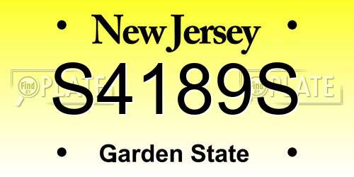 S4189S New Jersey License Plate