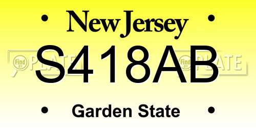 S418AB New Jersey License Plate