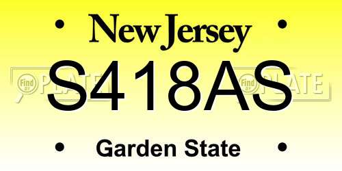 S418AS New Jersey License Plate