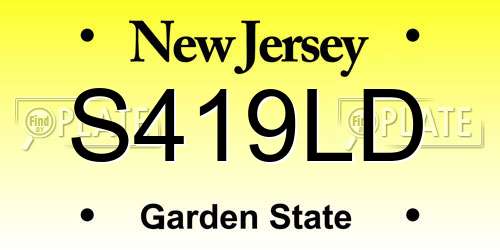 S419LD New Jersey License Plate