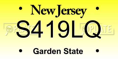 S419LQ New Jersey License Plate