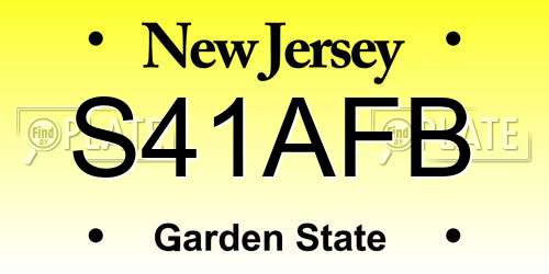 S41AFB New Jersey License Plate