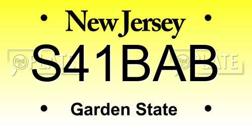 S41BAB New Jersey License Plate