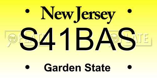 S41BAS New Jersey License Plate