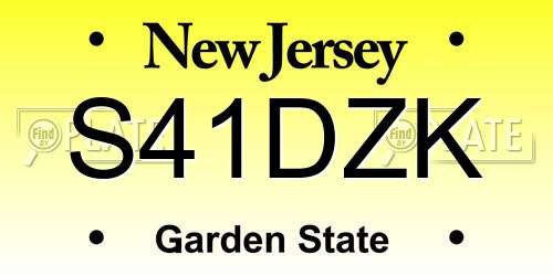 S41DZK New Jersey License Plate
